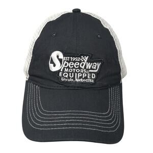 Speedway Motors Equipped Lincoln Nebraska Trucker Hat Black OS Adjustable zkapz